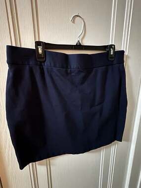 INC International Concepts Navy Blue Ponte Knit Mini Skirt - Size 16